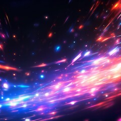 Obraz premium Colorful abstract light streaks create a mesmerizing visual display in a dark background during an artistic rendering