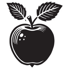 An apple black vector illustration
