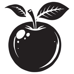 An apple black vector illustration