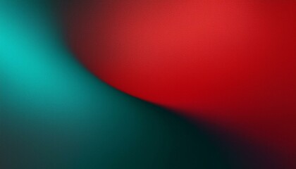 Obraz premium Abstract grainy gradient background, red teal color shape, black backdrop, noisy texture, dark banner poster header design featuring a bold red blending into cool teal