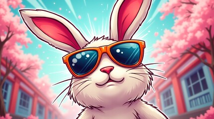 Cool Eastern Bunny with Sunglasses