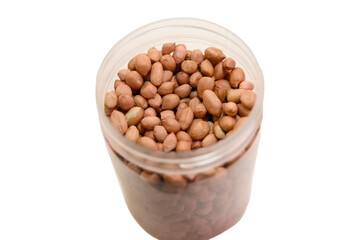Peanuts stored in a clear jar ready for snacks and recipes