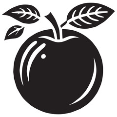 An apple black vector illustration