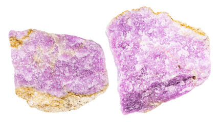 samples of raw phosphosiderite minerals isolated
