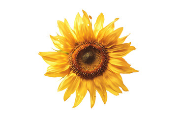 Obraz premium Vibrant sunflower with detailed center against a transparent background