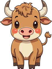 Brown Cartoon Cow