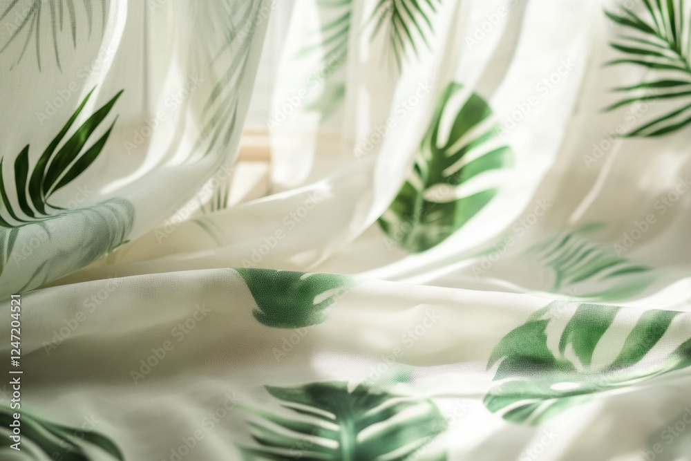 Leinwandbilder patterns of summer soft tropical fabrics swaying in a gentle breeze. generative ai