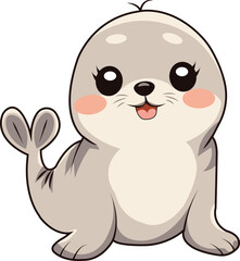 Adorable Cartoon Baby Seal