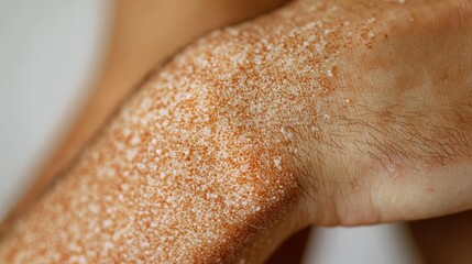 Close-Up of Eczema Condition on Wrist with Texture and Skin Variations Revealed