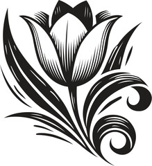 Tulip stylized as a vector