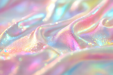 shimmering holographic pastel background with smooth flowing textures and gentle gradients, concept of digital design, branding, and modern artistic creation