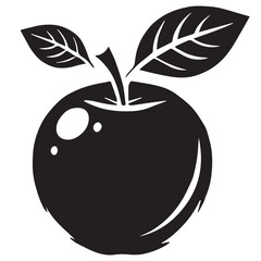 An apple black vector illustration