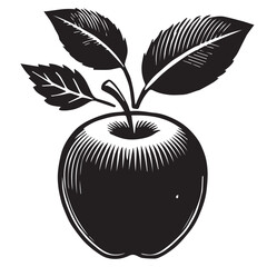 An apple black vector illustration