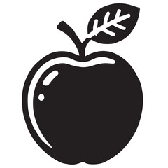 An apple black vector illustration
