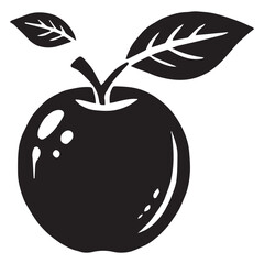 An apple black vector illustration
