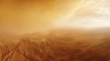Fototapeta premium A panoramic view of a vast dust storm unfolding across the horizon