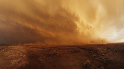 Fototapeta premium A sweeping panorama capturing the intensity of a dust storm