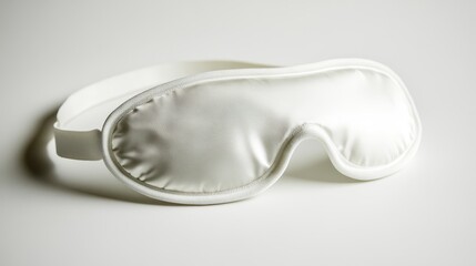 Close-up of a sleep mask on a white background, ideal for promoting sleep comfort products.