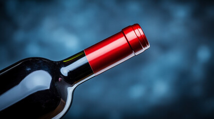 A luxurious dark liquid glass wine bottle with a smooth rounded design, exuding elegance and modern sophistication. The bright tone and blurred background create a sense of refined minimalism.

