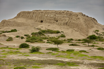 Exploring the ancient mysteries of Huaca de Chotuna in Lambayeque.This impressive adobe pyramid, steeped in legend, is believed to be the landing site of Naylamp, the mythical founder.