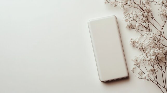 Isolated image of a power bank on a clean white background, ideal for portable tech product promotions.
