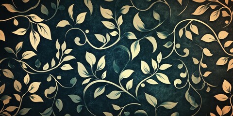 Elegant Gold Leaf Vine Pattern Background Design