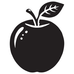 An apple black vector illustration