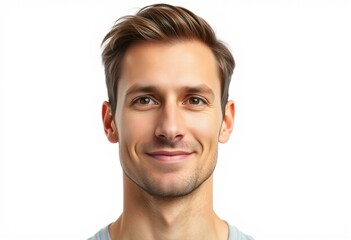 Fototapeta premium Half-length male portrait with gentle smile