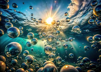 Underwater Bubbles Slow Motion Zoom Out