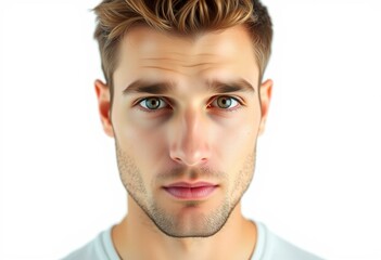 Obraz premium Half-length male portrait on white background