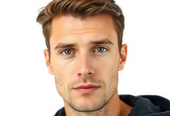 Fototapeta premium Half-length male portrait on white background