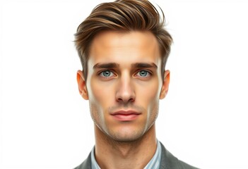 Obraz premium Half-length male portrait on white background