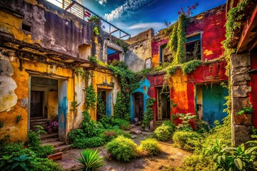 Fototapeta premium Urban Exploration Guerrero Abandoned City AI Photo