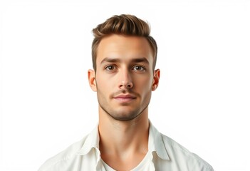 Fototapeta premium Half-length male portrait on white background