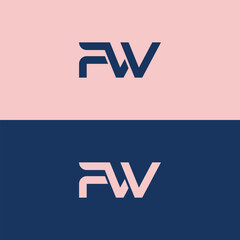 FW letter logo creative design. FW unique design. FW letter logo design on different background.
