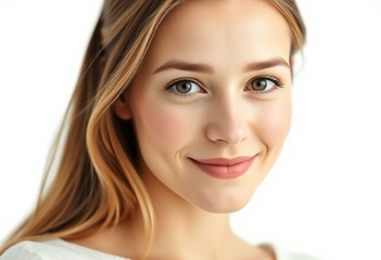 Fototapeta premium Half-length female portrait on white background