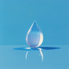 A Single Teardrop Reflects On Blue