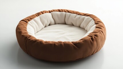 Isolated image of a pet bed on a white surface, perfect for promoting pet comfort products.