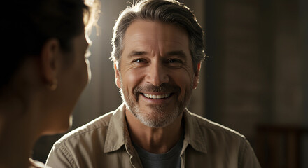 A person feeling love, showcasing the expression of connection and caring.