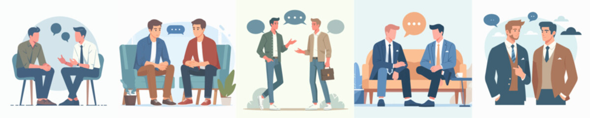 Fototapeta premium business man talking vector collection