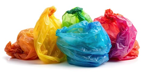 Used Plastic Bags, Colorful, Clipping Path, Food Photography, Studio Shot