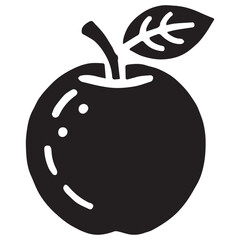 An apple black vector illustration