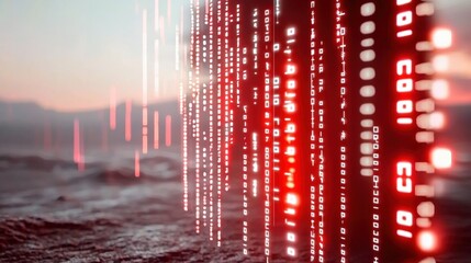 Digital transformation in technology virtual landscape abstract art futuristic environment close-up view data visualization concept