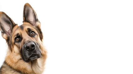 Obraz premium curious German Shepherd dog with expressive eyes and perked ears