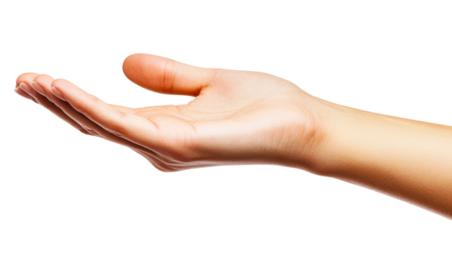 Hand gesture for assistance studio isolated on transparent background