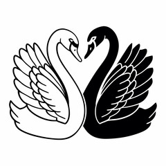 Obraz premium vector illustration of a swan