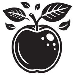 An apple black vector illustration