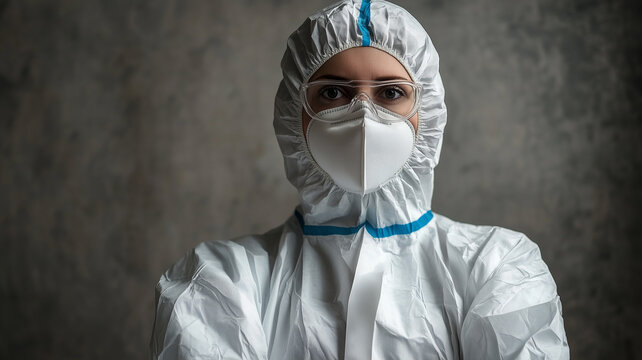 Healthcare professional in full protective gear – medical safety and prevention"