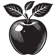 An apple black vector illustration