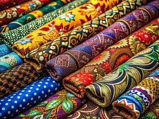 Vibrant Batik Pile - Malaysian Indonesian Art